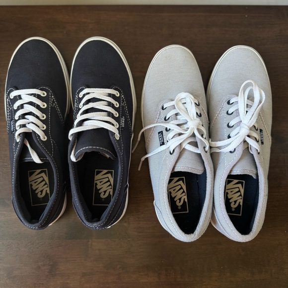 Vans women DualTone Gray and Navy Sneakers used once excellent condition size 7 - Picture 1 of 15